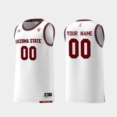 Custom Arizona State Jersey Sun Devils White Replica College Basketball Jersey Name Number