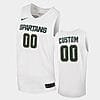 Custom Name Number Michigan State Spartans White Replica Basketball Jersey1