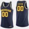 Custom Michigan Wolverines Jersey Navy College Basketball Name Number