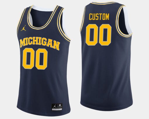 Custom Michigan Wolverines Jersey Navy College Basketball Name Number