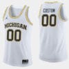 Custom Michigan Wolverines Jersey Name And Number White College Basketball Jersey