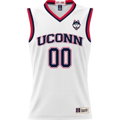 Custom UConn Huskies Jersey Name And Number College Basketball White