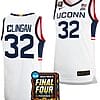 Donovan Clingan Jersey #32 UConn Huskies Basketball 2024 NCAA March Madness Final Four White