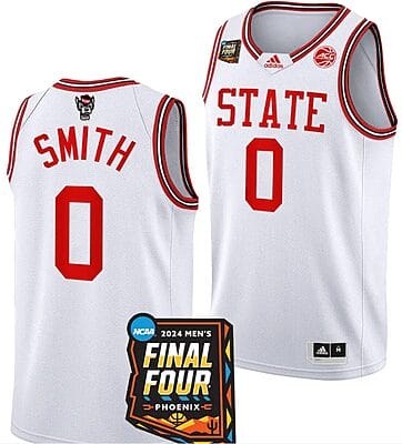 DJ Horne Jersey #0 NC State Wolfpack 2024 NCAA March Madness Final Four Basketball White