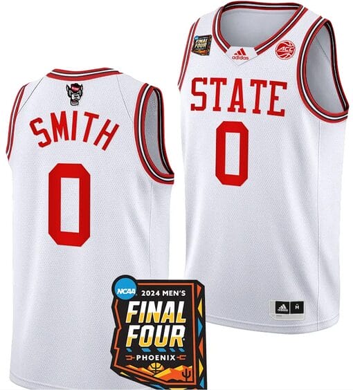 DJ Horne Jersey #0 NC State Wolfpack 2024 NCAA March Madness Final Four Basketball White