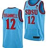 Darrion Trammell Jersey #12 San Diego State Aztecs College Basketball Blue Alternate