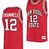 Darrion Trammell Jersey #12 San Diego State Aztecs College Basketball Red Retro