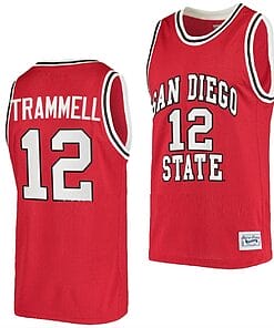 Darrion Trammell Jersey #12 San Diego State Aztecs College Basketball Red Retro