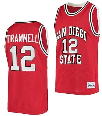Darrion Trammell Jersey #12 San Diego State Aztecs College Basketball Red Retro 