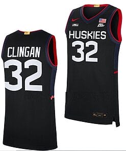 Donovan Clingan Jersey UConn Huskies College Basketball Limited Black #32