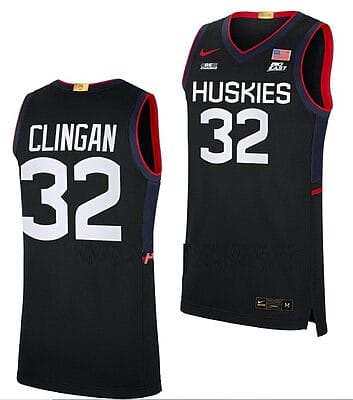 Donovan Clingan Jersey UConn Huskies College Basketball Limited Black #32