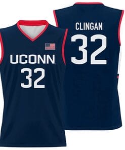 Donovan Clingan Jersey UConn Huskies College Basketball Navy 321