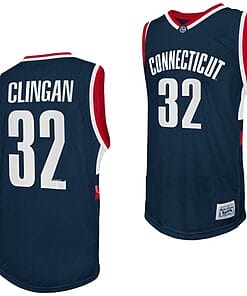 Donovan Clingan Jersey UConn Huskies College Basketball Navy Retro #32