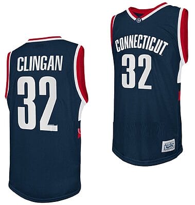 Donovan Clingan Jersey UConn Huskies College Basketball Navy Retro #32