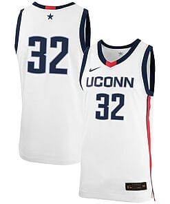 Donovan Clingan Jersey #32 UConn Huskies College Basketball No Name White