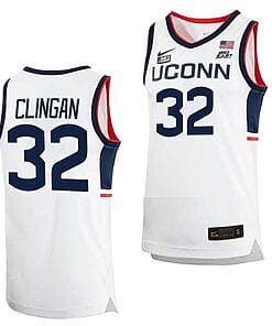 Donovan Clingan Jersey UConn Huskies College Basketball White Replica #32