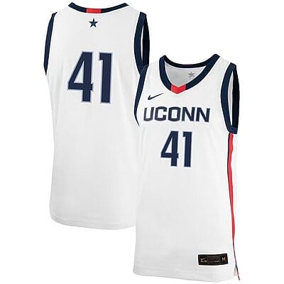 Emmett Hendry Jersey #41 UConn Huskies College Basketball No Name White