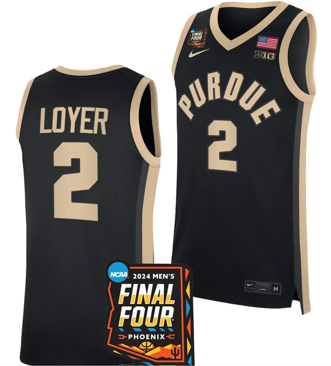 Fletcher Loyer Jersey #2 Purdue Boilermakers 2024 NCAA March Madness Final Four Basketball Black