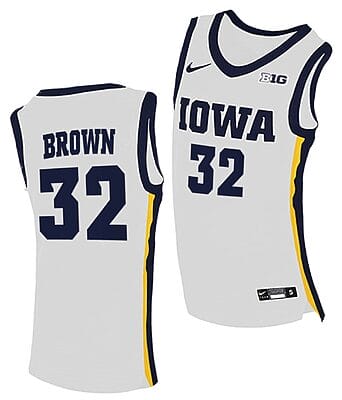 Fred Brown Jersey #32 Iowa Hawkeyes College Basketball White