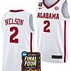 Grant Nelson Jersey #2 Alabama Crimson Tide 2024 NCAA March Madness Final Four Basketball White