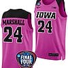 Gabbie Marshall Jersey #24 Iowa Hawkeyes Basketball 2024 NCAA March Madness Final Four Pink