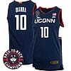 Hassan Diarra Jersey #10 UConn Huskies Basketball 2024 Back To Back Champions Patch Navy