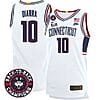 Hassan Diarra Jersey #10 UConn Huskies Basketball 2024 Back To Back Champions Patch White
