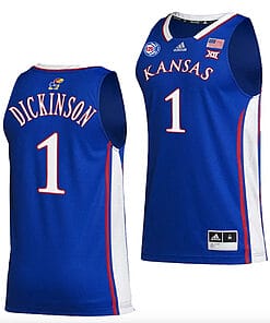 Hunter Dickinson Jersey #1 Kansas Jayhawks College Basketball Blue