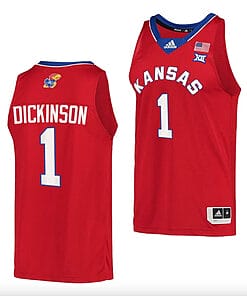 Hunter Dickinson Jersey #1 Kansas Jayhawks College Basketball Red