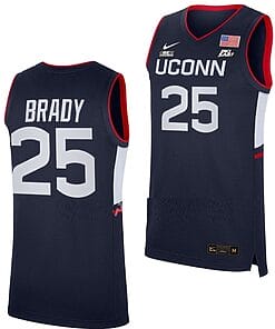 Ice Brady Jersey UConn Huskies College Basketball Navy Replica #25
