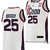 Ice Brady Jersey UConn Huskies College Basketball White Replica #25