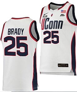 Ice Brady Jersey UConn Huskies College Basketball White Replica #25