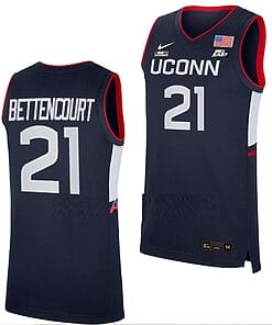 Ines Bettencourt Jersey UConn Huskies College Basketball Navy Replica #21