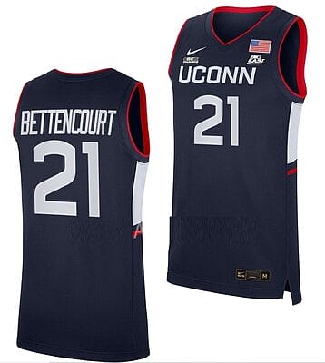 Ines Bettencourt Jersey UConn Huskies College Basketball Navy Replica #21