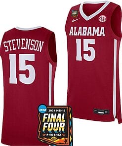 Jarin Stevenson Jersey #15 Alabama Crimson Tide 2024 NCAA March Madness Final Four Basketball Crimson