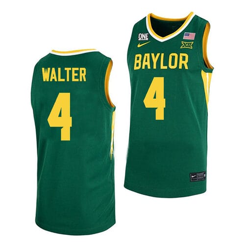 JaKobe Walter Jersey #4 Baylor Bears College Basketball Green