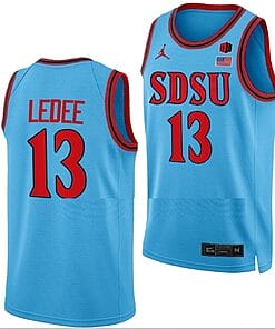 Jaedon LeDee Jersey #13 San Diego State Aztecs College Basketball Blue Alternate