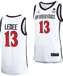 Jaedon LeDee Jersey #13 San Diego State Aztecs College Basketball Home White