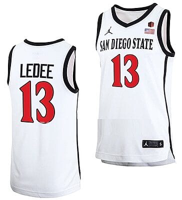 Jaedon LeDee Jersey #13 San Diego State Aztecs College Basketball Home White 