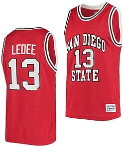 Jaedon LeDee Jersey #13 San Diego State Aztecs College Basketball Red Retro