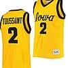 Joe Toussaint Jersey #2 Iowa Hawkeyes College Basketball Classic Gold
