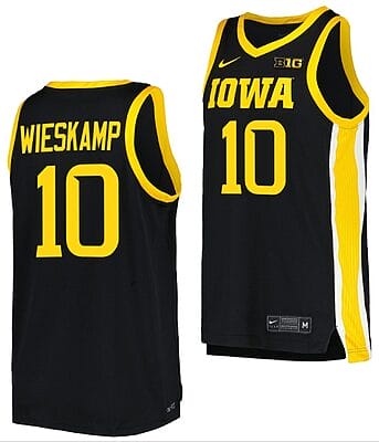 Joe Wieskamp Jersey #10 Iowa Hawkeyes College Basketball Black