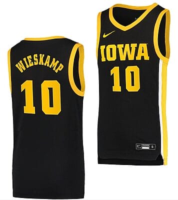 Joe Wieskamp Jersey #10 Iowa Hawkeyes College Basketball Black Swingman