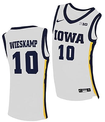 Joe Wieskamp Jersey #10 Iowa Hawkeyes College Basketball White
