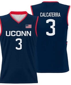 Joey Calcaterra Jersey #33 UConn Huskies College Basketball Navy