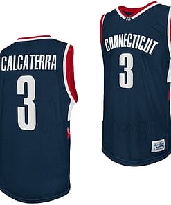 Joey Calcaterra Jersey UConn Huskies College Basketball Navy Retro #3