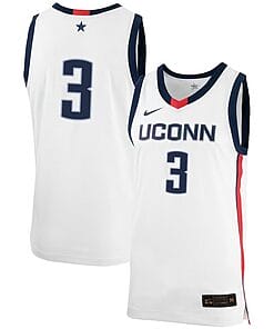 Joey Calcaterra Jersey #3 UConn Huskies College Basketball No Name White