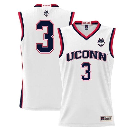 Joey Calcaterra Jersey #3 UConn Huskies College Basketball White
