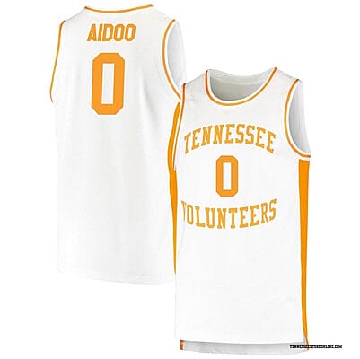Jonas Aidoo Jersey #0 Tennessee Volunteers College Basketball White