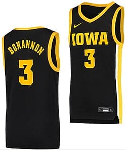 Jordan Bohannon Jersey #3 Iowa Hawkeyes College Basketball Black Swingman